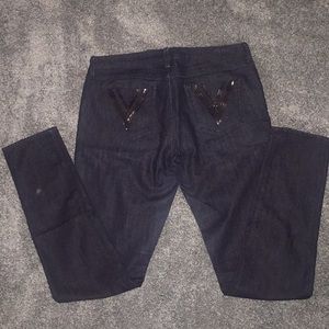 Buffalo stretch skinny dark blue jeans sz 30